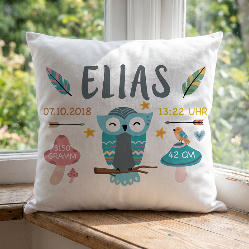 Geburtskissen Eule Boho