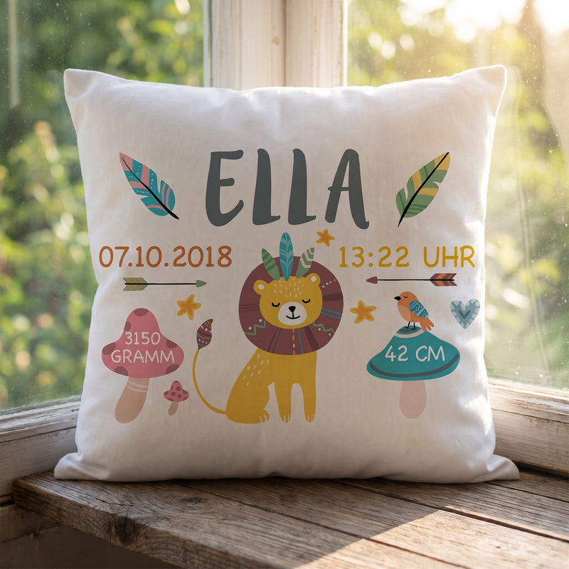 Geburtskissen Löwe Boho