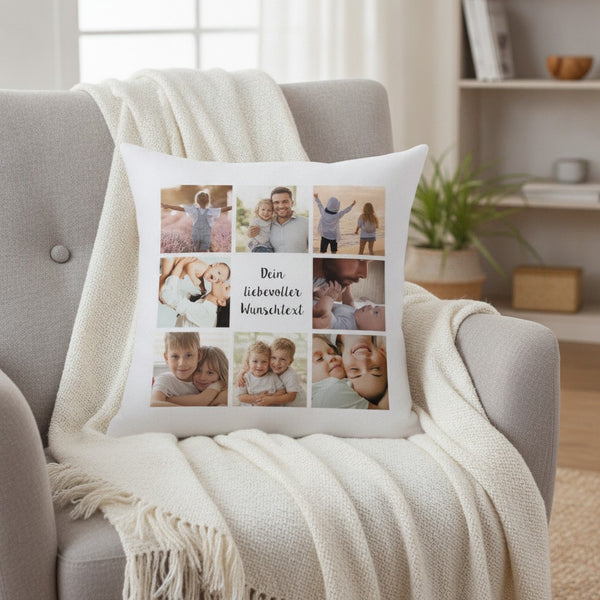 Fotokissen mit eigenem Foto personalisiert – inklusive Füllung – Wohnraum