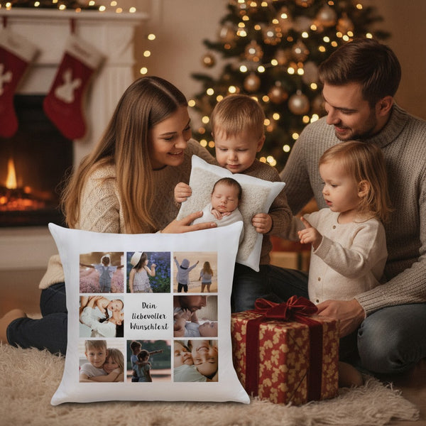 Fotokissen mit eigenem Foto personalisiert – inklusive Füllung – Geschenkmoment, Weihnachten