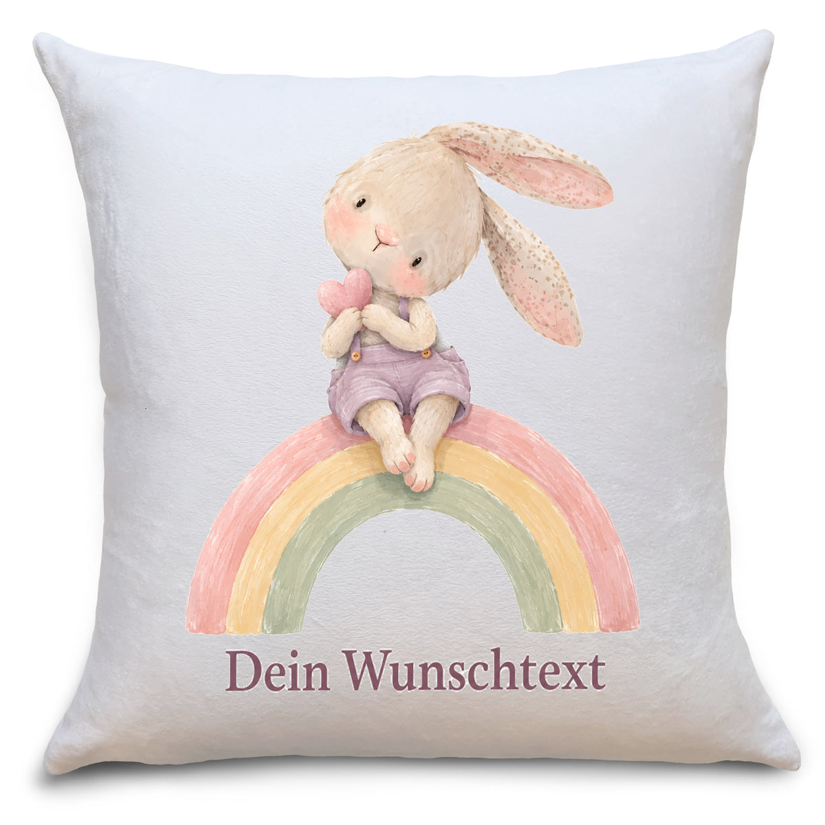 Kissen für Kinder personalisiert mit Namen – süßes Hasenmotiv