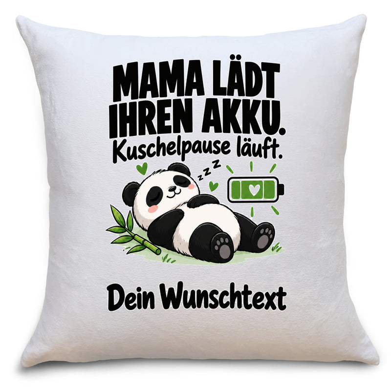 Mama Lädt Ihren Akku auf - Muttertag Geschenk für Mama Geburtstag - Weihnachten, Nikolaus, Danke an Mutti, mit Foto und Text personalisierbar, Polyester, waschbar bei 30 Grad