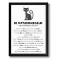 Auf diesem Bild ist folgendes zu sehen: Bild Lustige Katzenregeln Hausorndung für Katzenbesitzer als Geschenke Geschenkideen zu Geburtstag Originelles  Weihnachten von OWLBOOK
