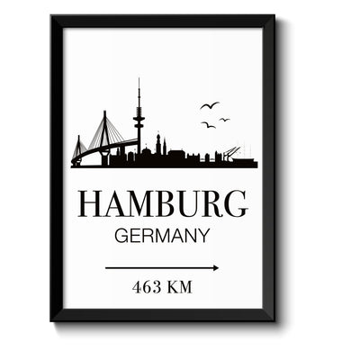 Auf diesem Bild ist folgendes zu sehen: Bild Hamburg Skyline als Geschenke Geschenkideen zu Geburtstag Reise  Weihnachten von OWLBOOK