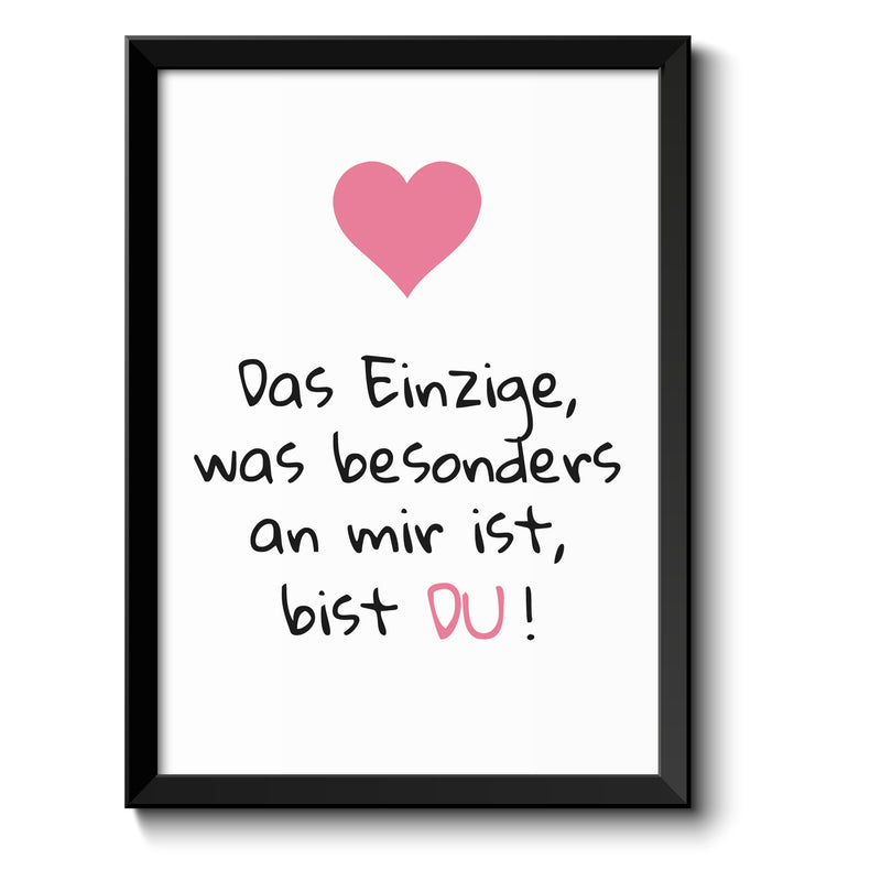 Auf diesem Bild ist folgendes zu sehen: Bild Einzige bist Du als Geschenke Geschenkideen zu Geburtstag Jahrestag Hochzeitstag Weihnachten von OWLBOOK