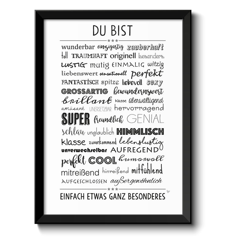 Auf diesem Bild ist folgendes zu sehen: Bild Du bist wunderbar als Geschenke Geschenkideen zu Geburtstag Danksagung  Weihnachten von OWLBOOK