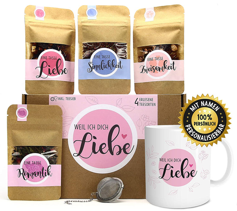 Tee Geschenkset "Weil ich Dich Liebe" mit Tasse