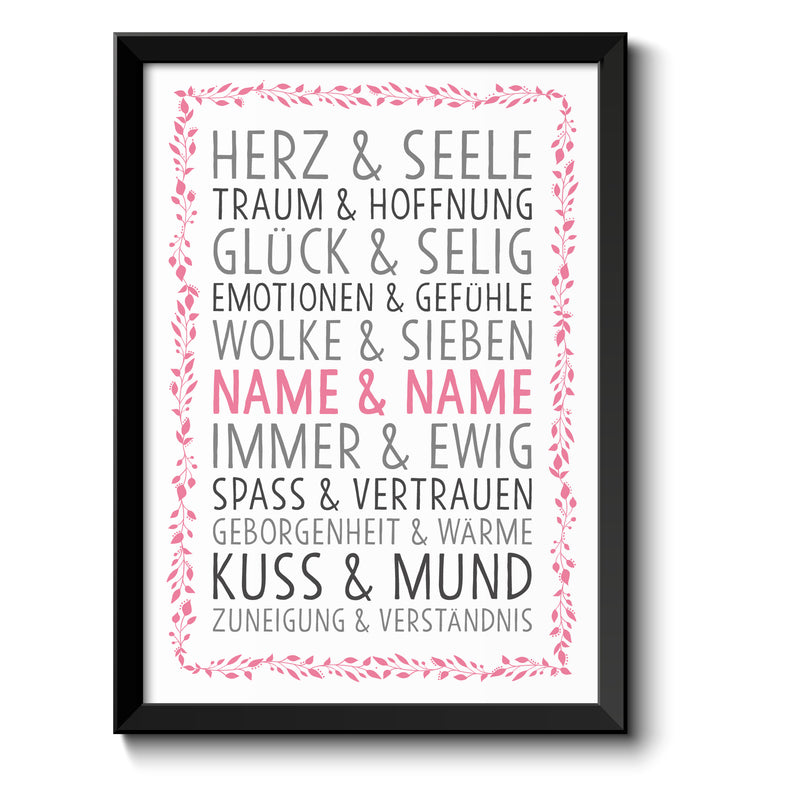 Auf diesem Bild ist folgendes zu sehen: Bild DU & ICH LIEBE  als Geschenke Geschenkideen zu Geburtstag Jahrestag Hochzeitstag Weihnachten von manufacturer