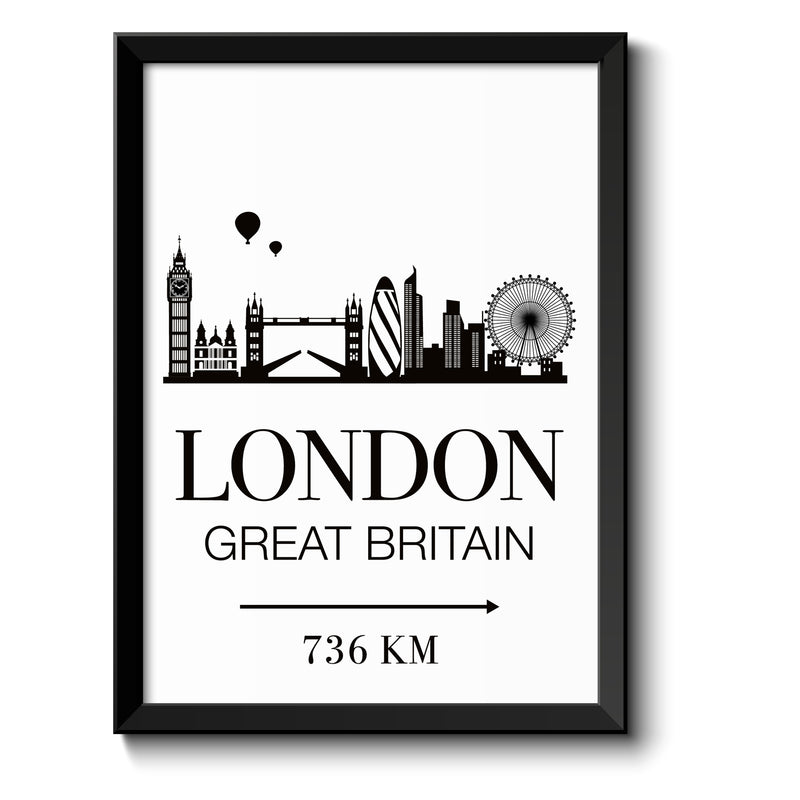 Auf diesem Bild ist folgendes zu sehen: Bild London Skyline  als Geschenke Geschenkideen zu Geburtstag Reise  Weihnachten von OWLBOOK
