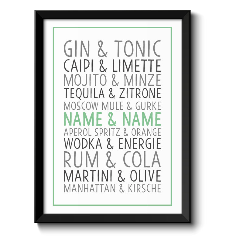 Auf diesem Bild ist folgendes zu sehen: Bild DU & ICH Drinks als Geschenke Geschenkideen zu Geburtstag Jahrestag  Valentinstag von OWLBOOK