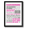 Auf diesem Bild ist folgendes zu sehen: Bild Lustige Hausordnung  als Geschenke Geschenkideen zu Einweihung Geburtstag  Weihnachten von OWLBOOK