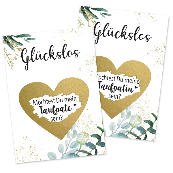 2er Set Rubbelkarte Taufpatin und Taufpate Fragen