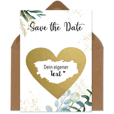 Auf diesem Bild ist folgendes zu sehen: Karte Rubbelkarten zum selber beschriften - Save the Date - als Geschenke Geschenkideen zu Hochzeit_&_Verlobung    von OWLBOOK