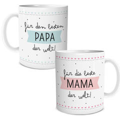  Tassen "Beste Mama & bester Papa"