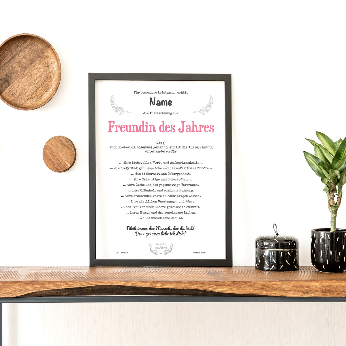 Auf diesem Bild ist folgendes zu sehen: Bild DU & ICH LIEBE  als Geschenke Geschenkideen zu Geburtstag Jahrestag Hochzeitstag Weihnachten von manufacturer