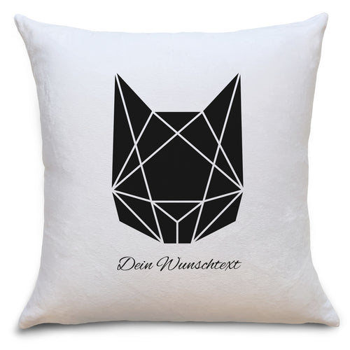 Auf diesem Bild ist folgendes zu sehen: Kissen Abstrakte Katze als Geschenke Geschenkideen zu Geburtstag Einrichtung Wohnung Weihnachten  von OWLBOOK
