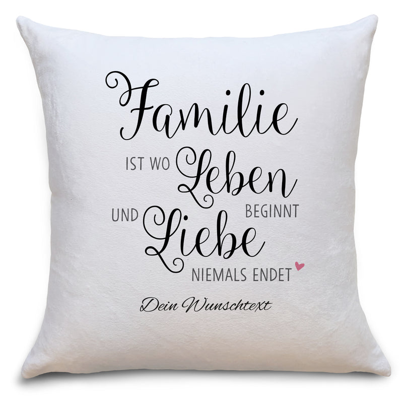 Auf diesem Bild ist folgendes zu sehen: Kissen Familie ist als Geschenke Geschenkideen zu Geburtstag   Weihnachten von OWLBOOK