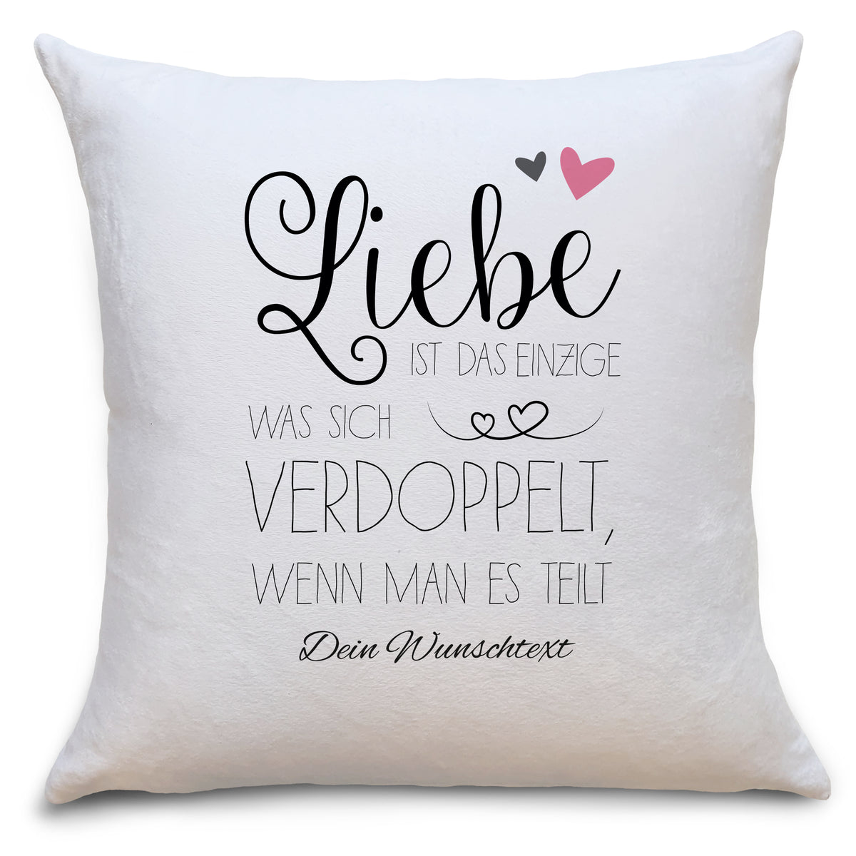 Auf diesem Bild ist folgendes zu sehen: Kissen Liebe verdoppelt sich als Geschenke Geschenkideen zu Geburtstag Romantisches Weihnachten  von OWLBOOK