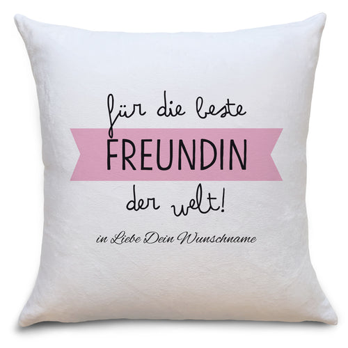 Auf diesem Bild ist folgendes zu sehen: Kissen Beste Freundin als Geschenke Geschenkideen zu Geburtstag zur Hochzeit & Verlobung Weihnachten  von OWLBOOK