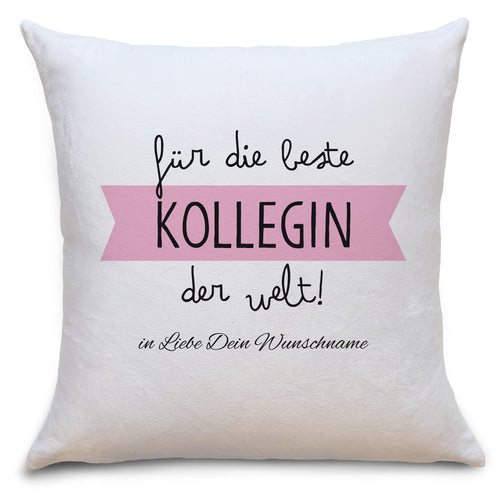 Auf diesem Bild ist folgendes zu sehen: Kissen Beste Kollegin als Geschenke Geschenkideen zu Geburtstag Danksagung  Weihnachten von OWLBOOK