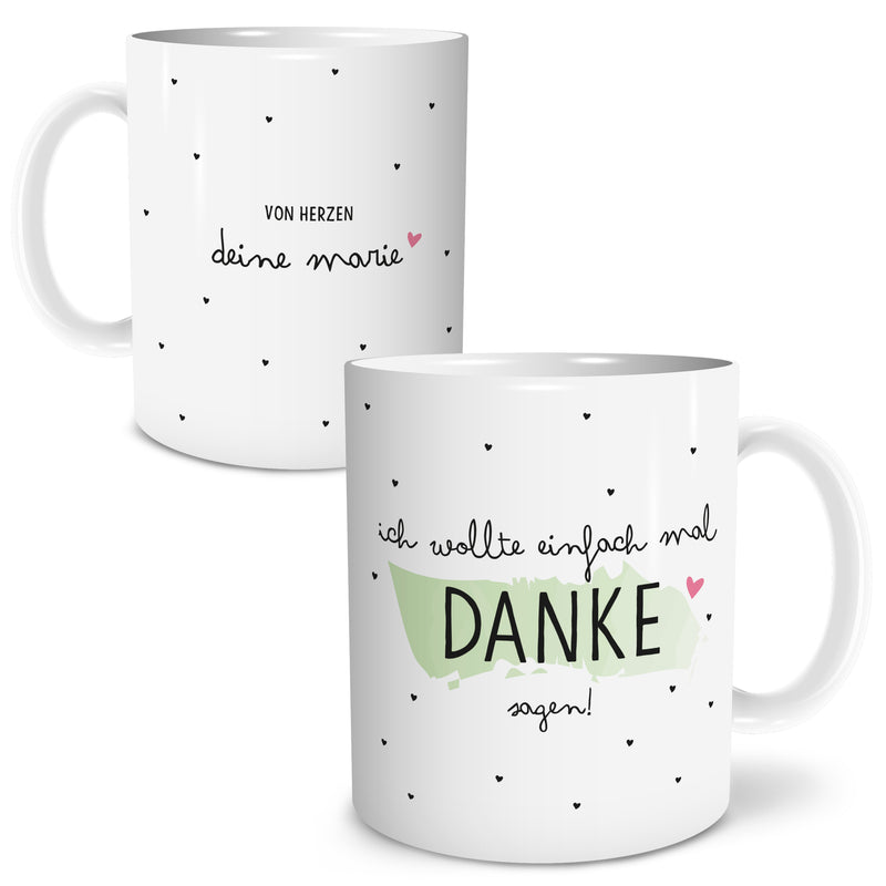 Auf diesem Bild ist folgendes zu sehen: Tasse Danke Sagen als Geschenke Geschenkideen zu Geburtstag Danksagung  Weihnachten von OWLBOOK