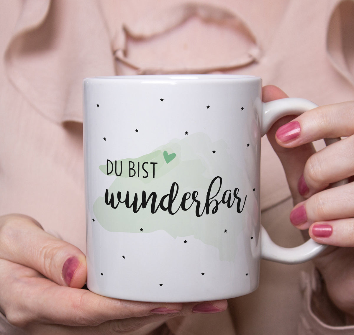 Auf diesem Bild ist folgendes zu sehen: Tasse Du bist wunderbar als Geschenke Geschenkideen zu Geburtstag Danksagung  Hochzeitstag von OWLBOOK
