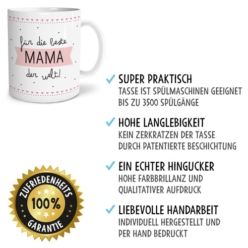 Auf diesem Bild ist folgendes zu sehen: Tasse Beste Mama als Geschenke Geschenkideen zu Geburtstag   Muttertag von OWLBOOK