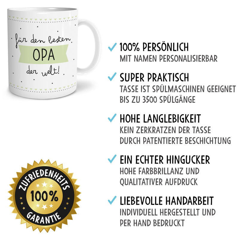 OWLBOOK® Personalisierte Opa-Tasse Mit Spruch – 300 Ml Keramik, Geschenk Zum Geburtstag Oder Weihnachten