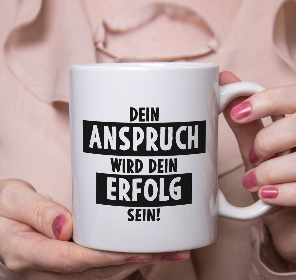 Auf diesem Bild ist folgendes zu sehen: Tasse Anspruch Erfolg als Geschenke Geschenkideen zu Geburtstag    von OWLBOOK