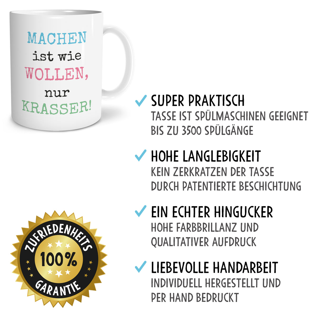 Auf diesem Bild ist folgendes zu sehen: Tasse Mache wollen als Geschenke Geschenkideen zu Geburtstag    von OWLBOOK