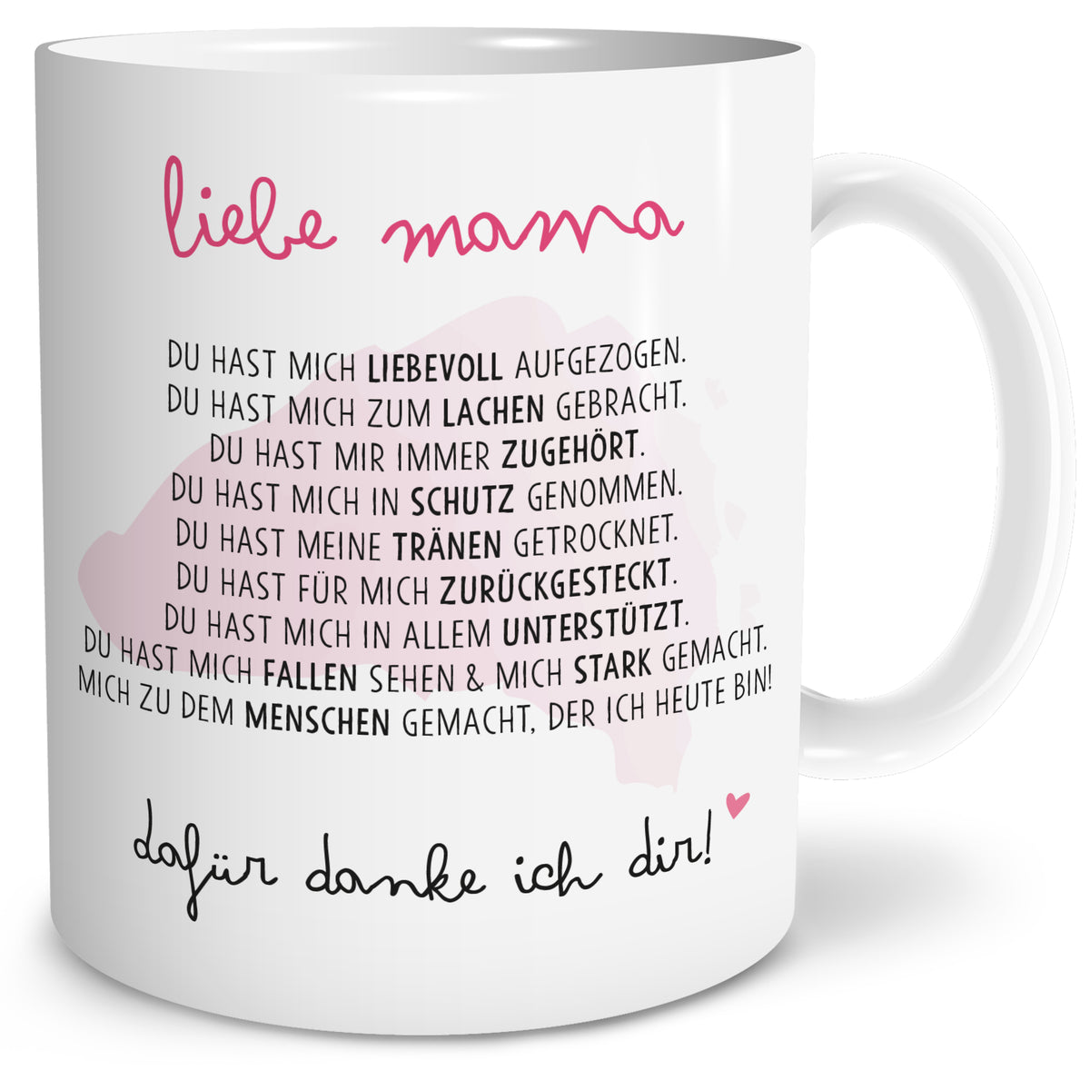 Auf diesem Bild ist folgendes zu sehen: Tasse Danksagung Mama als Geschenke Geschenkideen zu Geburtstag   Muttertag von OWLBOOK