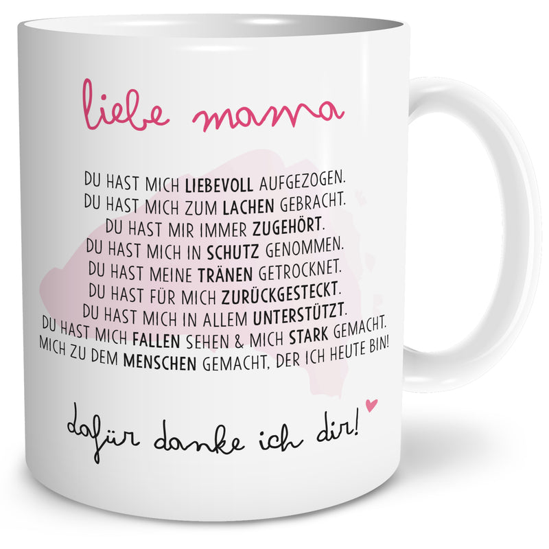 Auf diesem Bild ist folgendes zu sehen: Tasse Danksagung Mama als Geschenke Geschenkideen zu Geburtstag   Muttertag von OWLBOOK