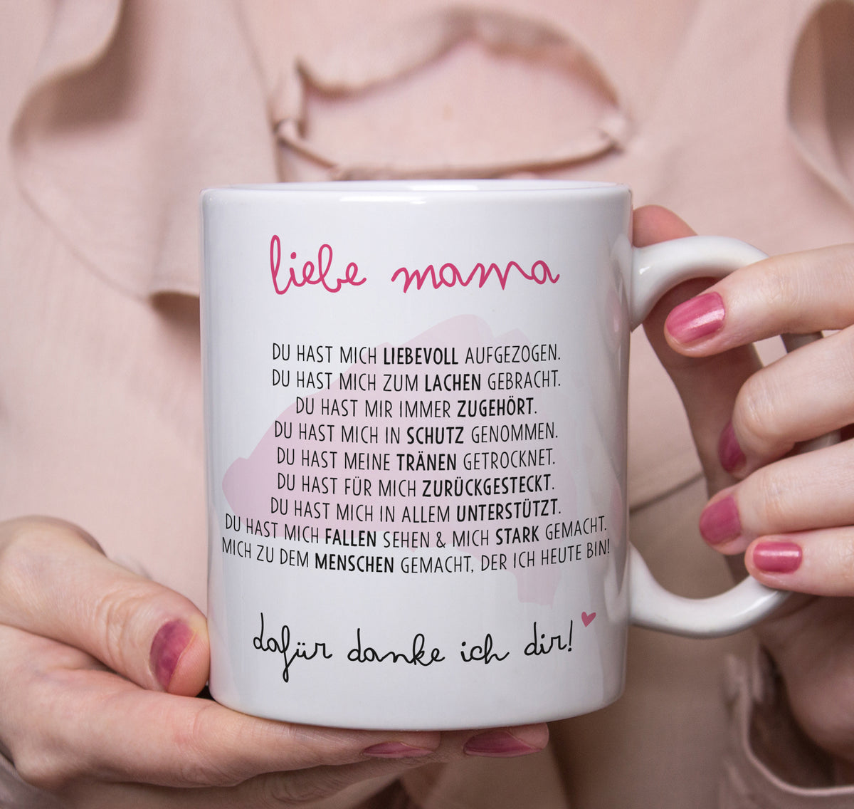 Auf diesem Bild ist folgendes zu sehen: Tasse Danksagung Mama als Geschenke Geschenkideen zu Geburtstag   Muttertag von OWLBOOK