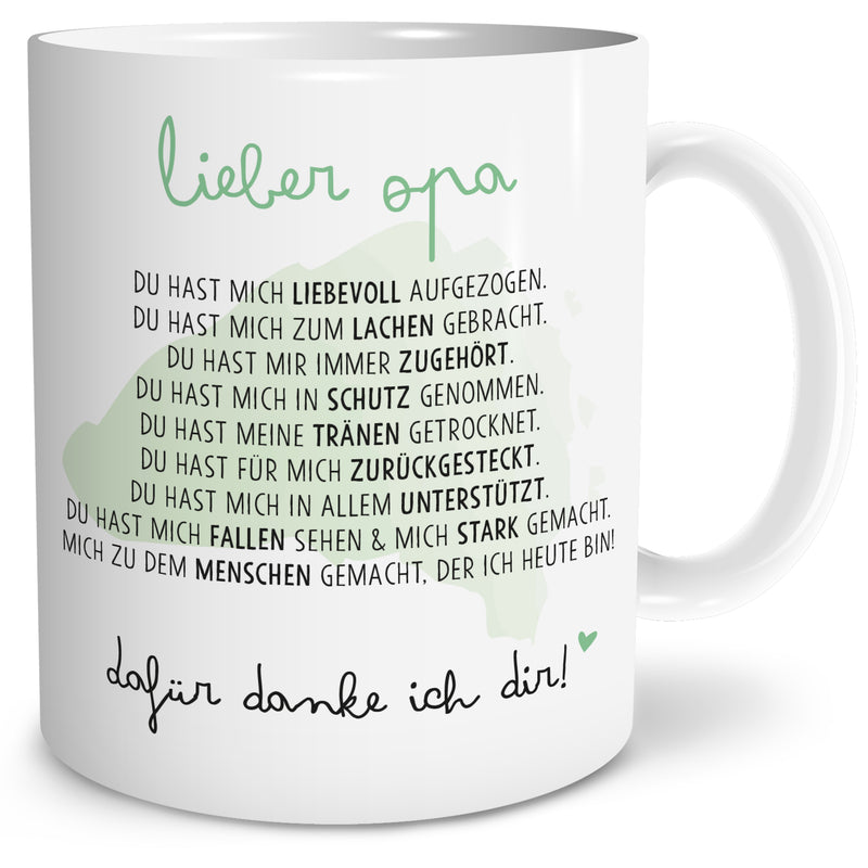 Auf diesem Bild ist folgendes zu sehen: Tasse Danksagung Opa als Geschenke Geschenkideen zu Geburtstag Danksagung   von OWLBOOK