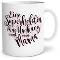 Auf diesem Bild ist folgendes zu sehen: Tasse Superheldin Mama als Geschenke Geschenkideen zu Geburtstag   Muttertag von OWLBOOK