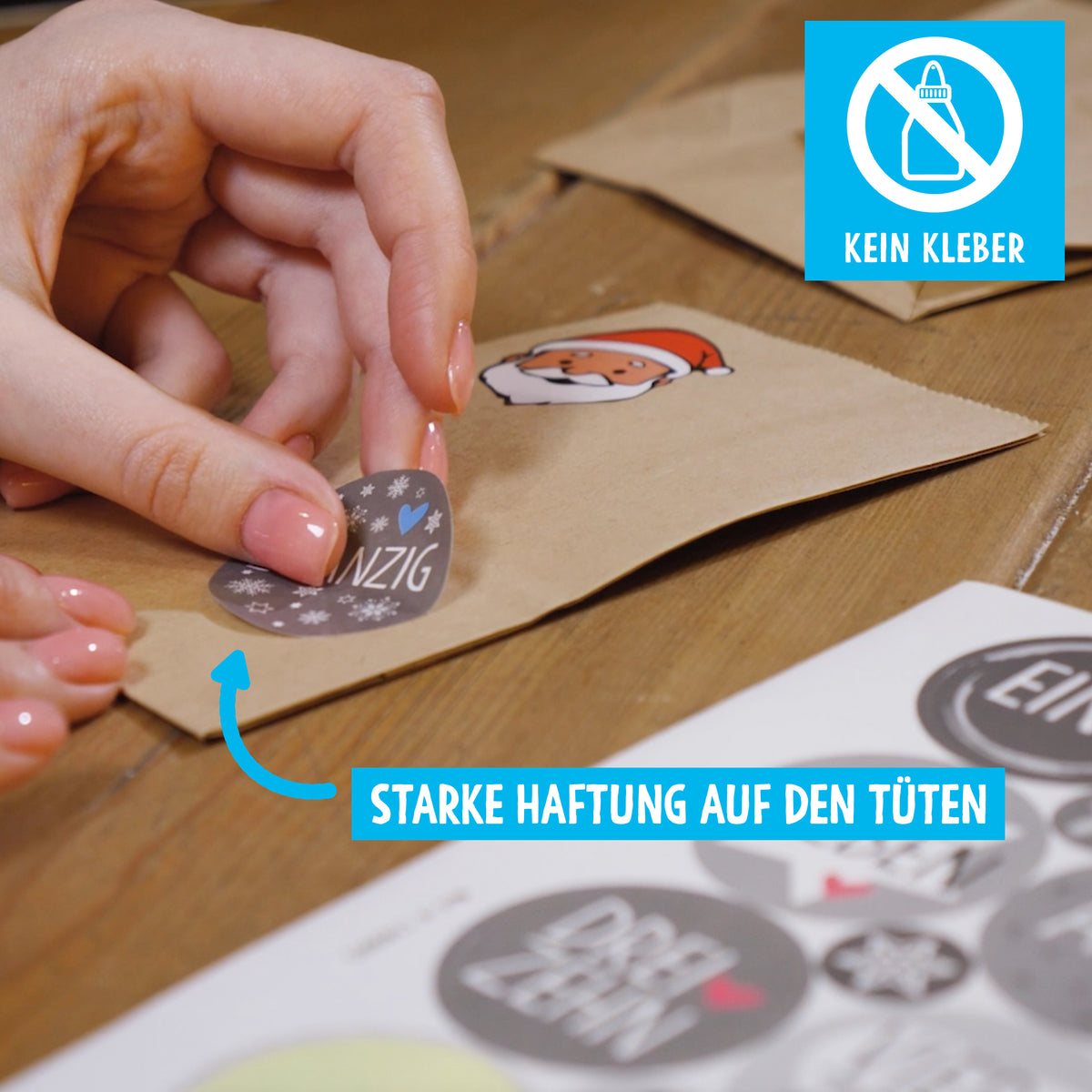 Adventskalender zum Befüllen Graue Wort-Zahlen