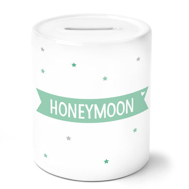 Auf diesem Bild ist folgendes zu sehen: Spardose Honey Moon als Geschenke Geschenkideen zu Hochzeit   Weihnachten von OWLBOOK