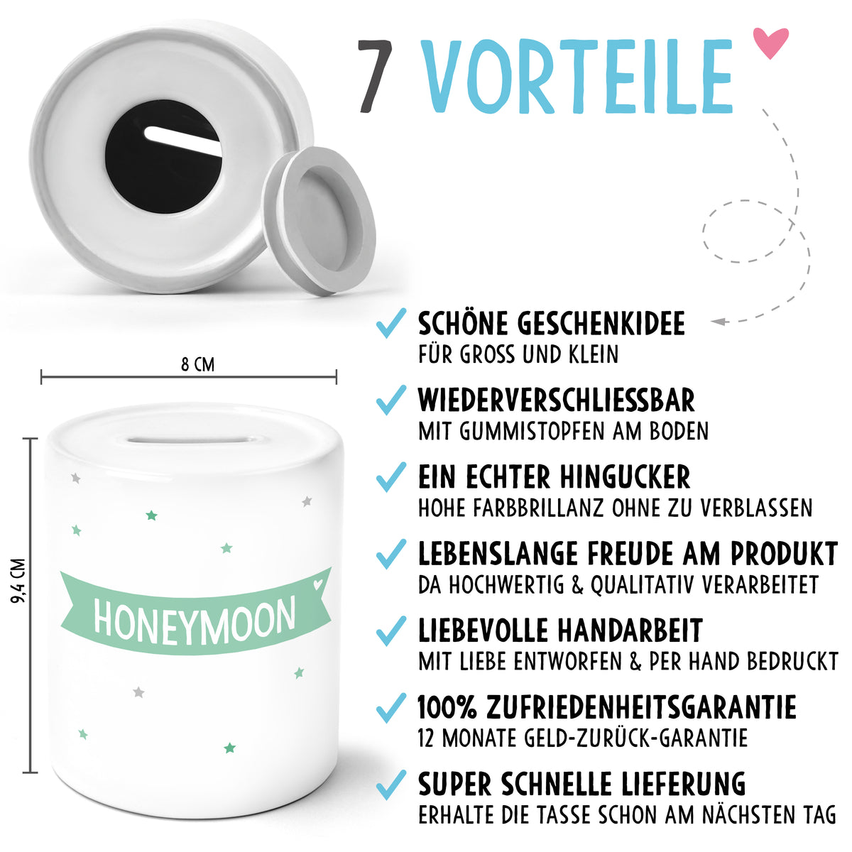 Auf diesem Bild ist folgendes zu sehen: Spardose MR & MRS Wappen mit Datum personalisiert als Geldgeschenke Geschenkideen zu Hochzeit Geburtstag Hochzeitstag Jahrestag von OWLBOOK