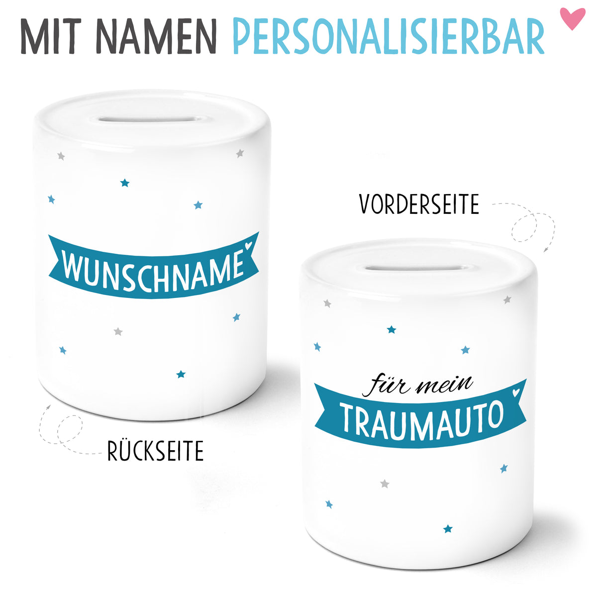 Auf diesem Bild ist folgendes zu sehen: Spardose MR & MRS Wappen mit Datum personalisiert als Geldgeschenke Geschenkideen zu Hochzeit Geburtstag Hochzeitstag Jahrestag von OWLBOOK