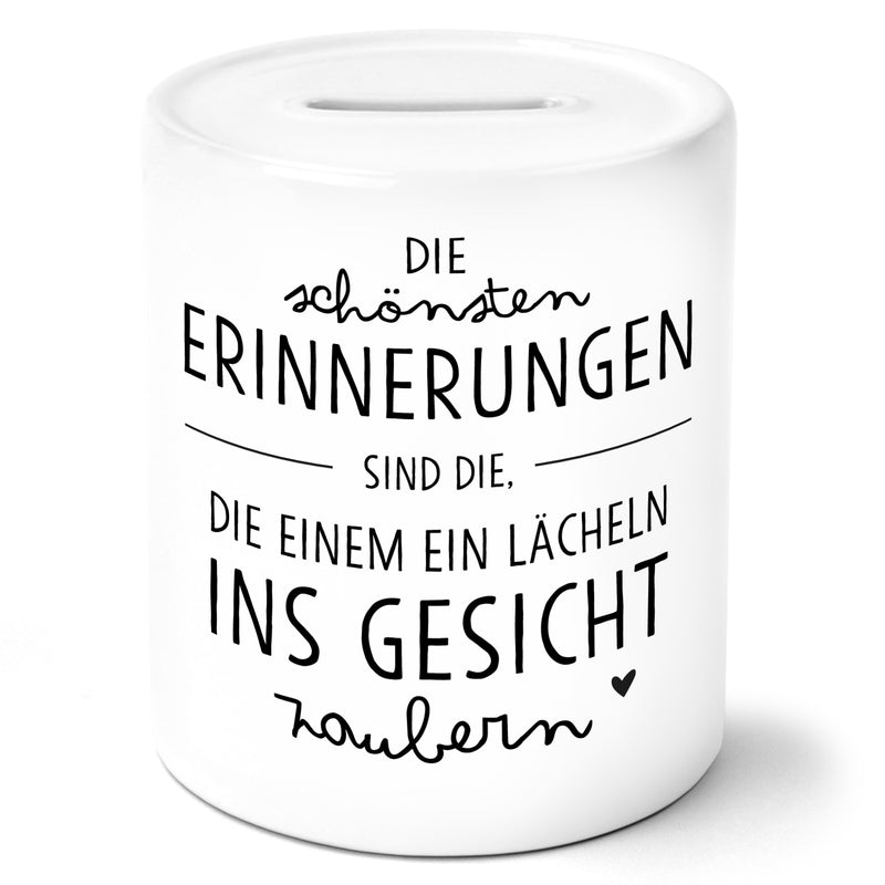Auf diesem Bild ist folgendes zu sehen: Spardose Schönsten Erinnerungen als Geschenke Geschenkideen zu Geburtstag  Hochzeit Weihnachten von OWLBOOK