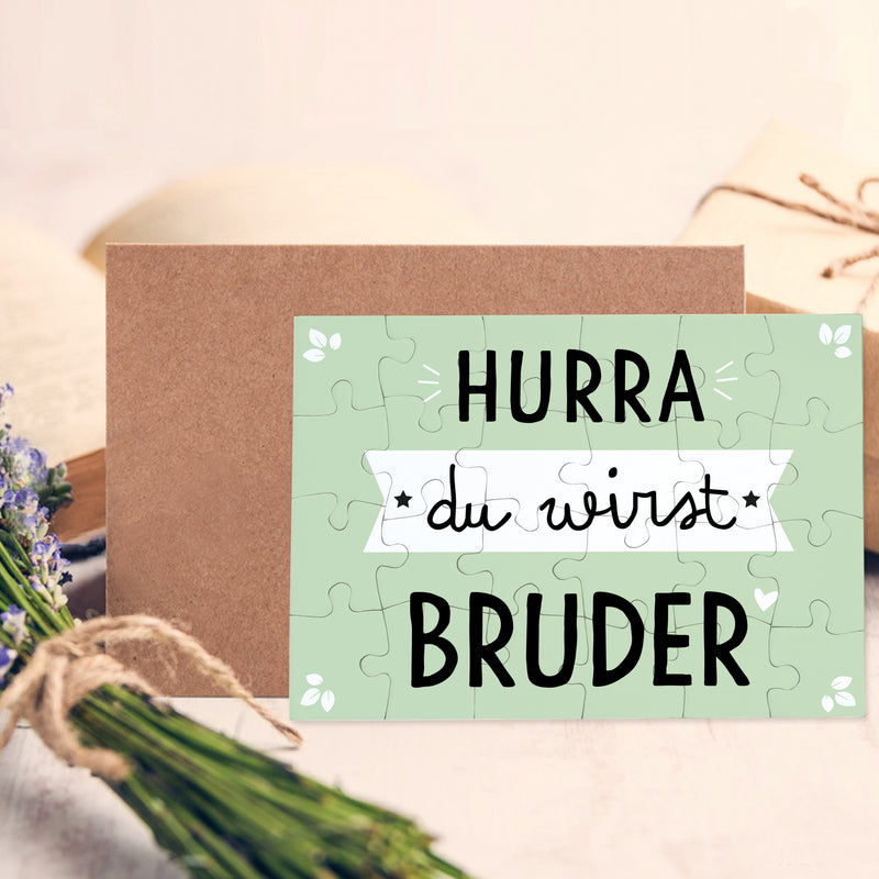 Puzzle-Botschaft Herz, Nur Der Beste Bruder Wird Zum Onkel Befordert Babyfusse 75 Teile 19x19cm Inkl Geschenk Beutel Wb Wohn Trends®