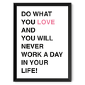 Auf diesem Bild ist der Geschenkartikel ein persönliches Bild Do what you love Geschenkidee Geschenk Bild zum Geburtstag Jahrestag zu sehen welchen Sie hier im www.owlbook.de Shop kaufen können.