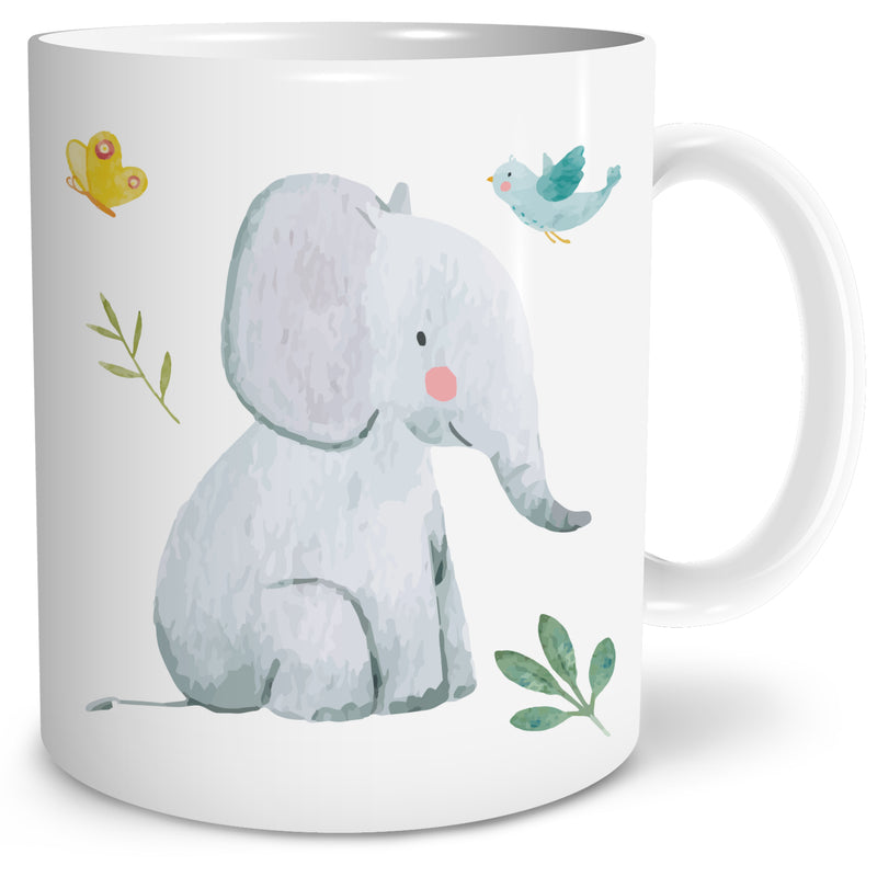 Auf diesem Bild ist folgendes zu sehen: Tasse Safari Elefant als Geschenke Geschenkideen zu Geburtstag Ostern Taufe von OWLBOOK