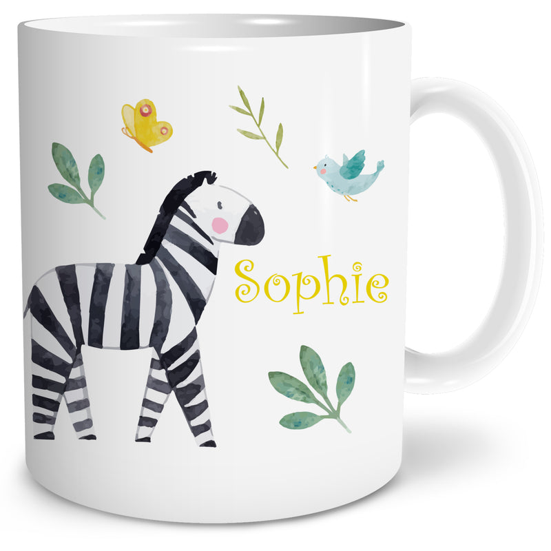 Auf diesem Bild ist folgendes zu sehen: Tasse Safari Zebra als Geschenke Geschenkideen zu Geburtstag Taufe Ostern Schulanfang von OWLBOOK