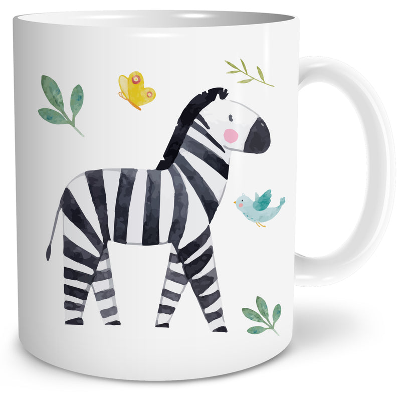 Auf diesem Bild ist folgendes zu sehen: Tasse Safari Zebra als Geschenke Geschenkideen zu Geburtstag Ostern Taufe von OWLBOOK