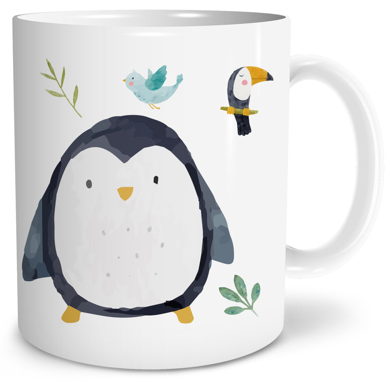 Auf diesem Bild ist folgendes zu sehen: Tasse Safari Pinguin als Geschenke Geschenkideen zu Geburtstag Ostern Taufe von OWLBOOK