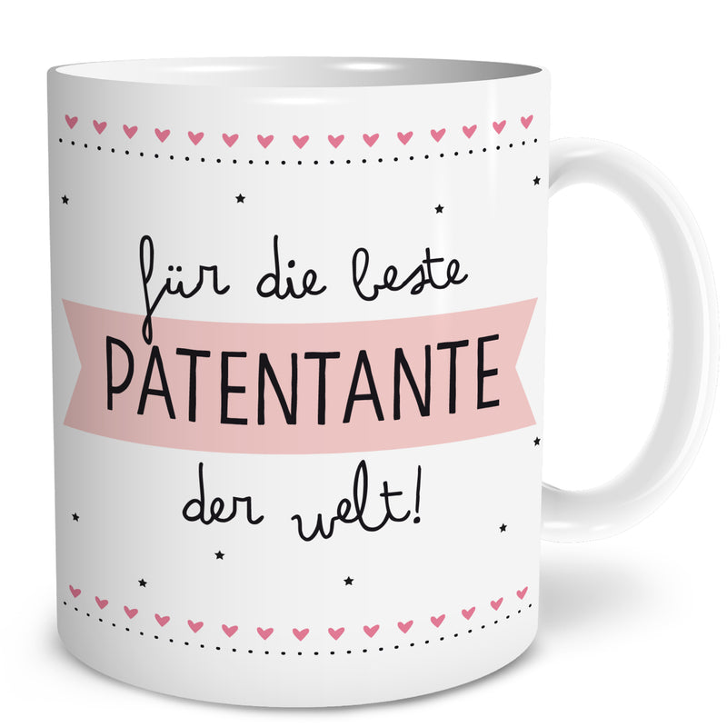 Auf diesem Bild ist folgendes zu sehen: Tasse Beste Patentante als Geschenke Geschenkideen zu Geburtstag    von OWLBOOK