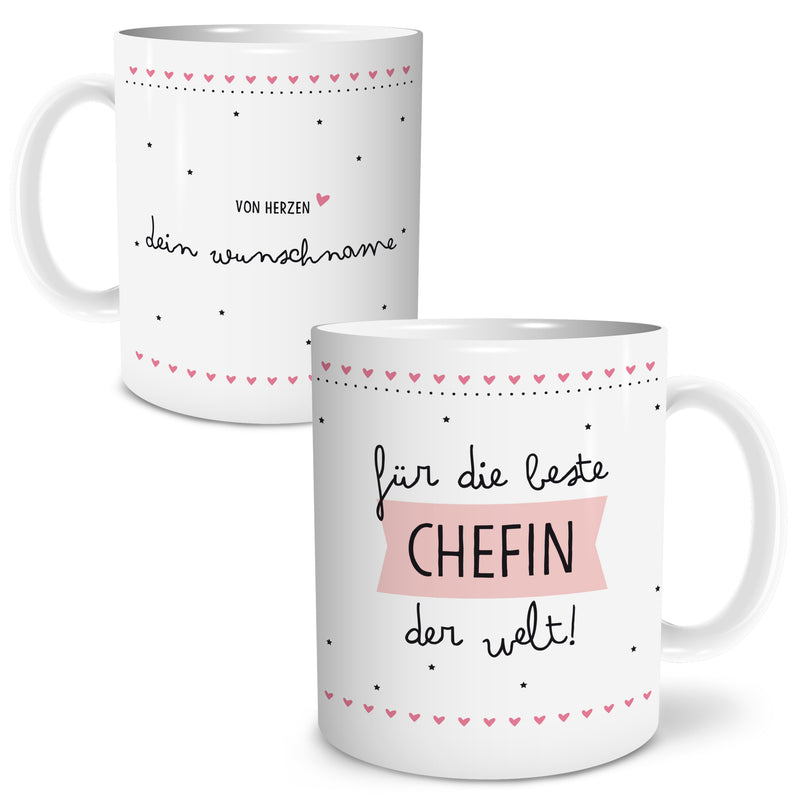 Auf diesem Bild ist folgendes zu sehen: Tasse Beste Chefin als Geschenke Geschenkideen zu Danksagung   Weihnachten von OWLBOOK