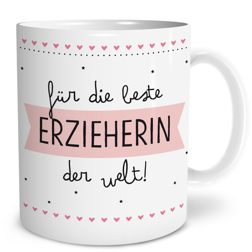 Auf diesem Bild ist folgendes zu sehen: Tasse Beste Erzieherin als Geschenke Geschenkidee zu Abschied Jubiläum   von OWLBOOK