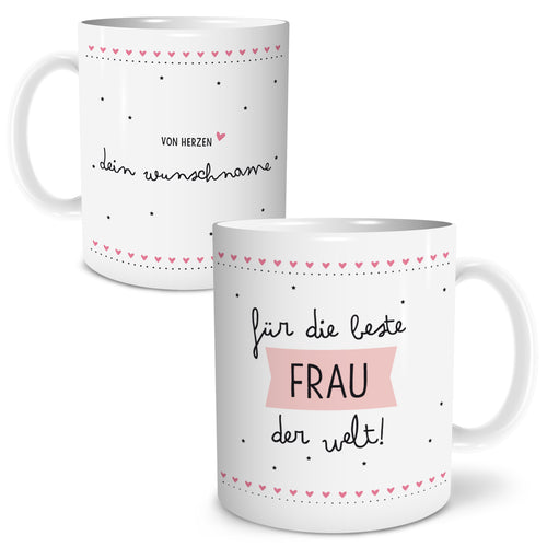 Auf diesem Bild ist folgendes zu sehen: Tasse Beste Frau als Geschenke Geschenkideen zu Geburtstag Jahrestag  Weihnachten von OWLBOOK